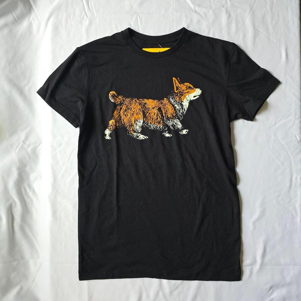 For the Love of Paws Black Corgi Graphic T-Shirt Size S